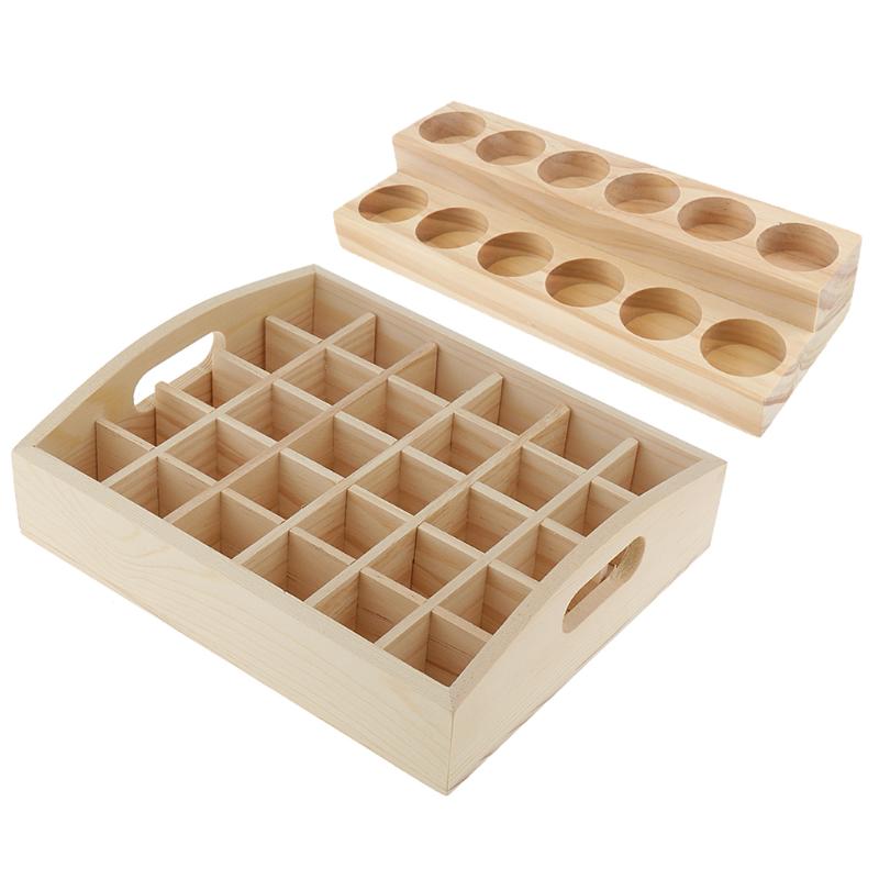 2pcs/set Wood Essential Oil Box Displaying Case Organizer Holder Rack Stand Shelf Perfect for Retail Stores Home Storage