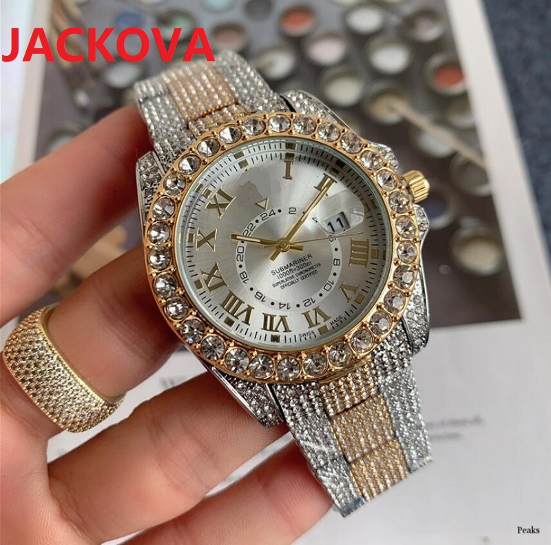 Mens Roman Dial Designer Watch Shinning Diamonds Iced Out Watches Stainless Steel Men Quartz Movement Gift Party Wristwatch Montre de Luxe, As pic
Mens Roman Dial Designer Watch Shinning Diamonds Iced Out Watches Stainless Steel Men Quartz Movement Gift Party Wristwatch Montre de Luxe, As pic