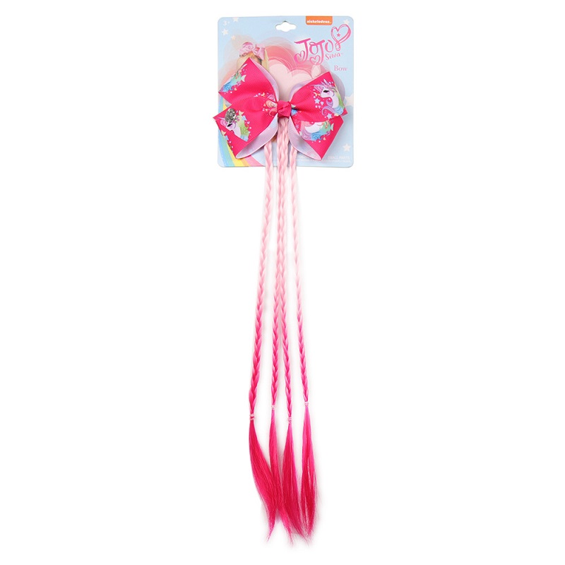 Jojo Siwa Pigtail Hair Clip for Girls Unicorn Cartoon Print Hair Bows with Colorful Wig Hairgrip Accessories by boom2016