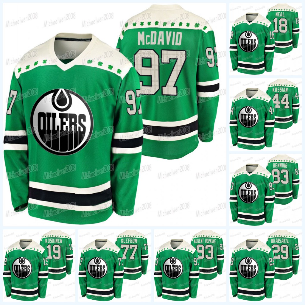 Edmonton Oilers 2021 St Patricks Day Jersey Connor McDavid Leon Draisaitl James Neal Mike Smith Nugent-Hopkins Kassian Klefbom Darnell Nurse, Black;red
Edmonton Oilers 2021 St Patricks Day Jersey Connor McDavid Leon Draisaitl James Neal Mike Smith Nugent-Hopkins Kassian Klefbom Darnell Nurse, Black;red