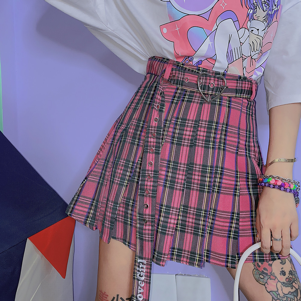 Harajuku style girl Millennium girl Tuku sweet pleated skirt short skirts 210306