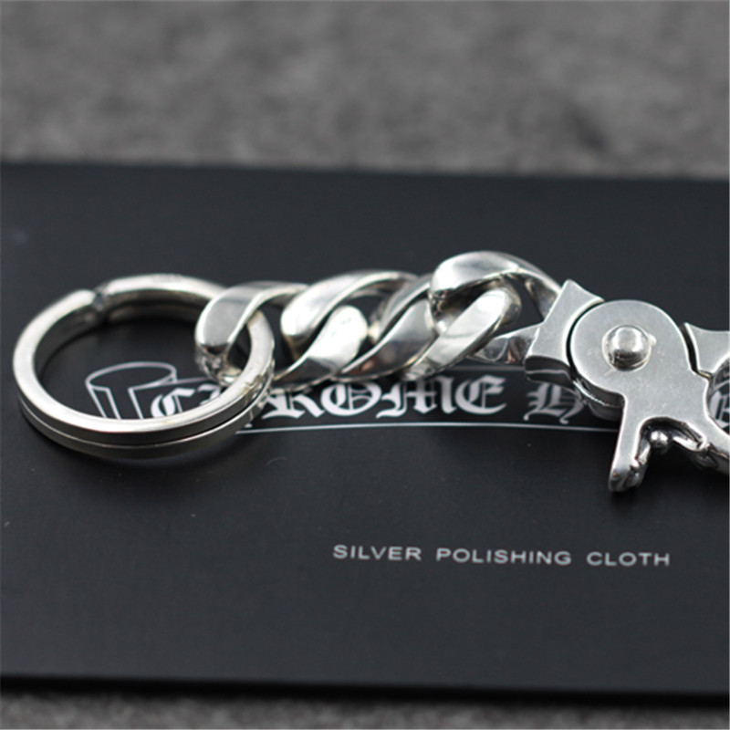 New 925 sterling silver handmade crosses key rings key chain American European antique silver fashion accessories punk gothic style