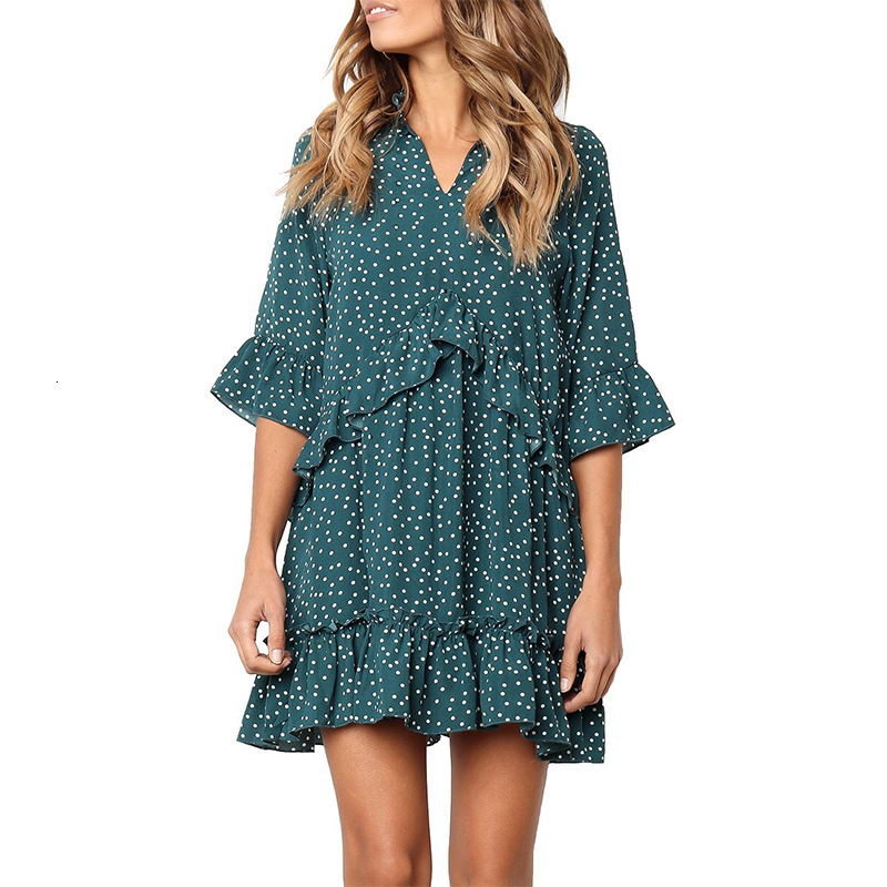2021 New Summer Casual Polka Dot Chiffon Women Half Sleeve Ruffles Beach Yellow Mini Ladies Woman Es Femme Robe Igjm, Black
2021 New Summer Casual Polka Dot Chiffon Women Half Sleeve Ruffles Beach Yellow Mini Ladies Woman Es Femme Robe Igjm, Black