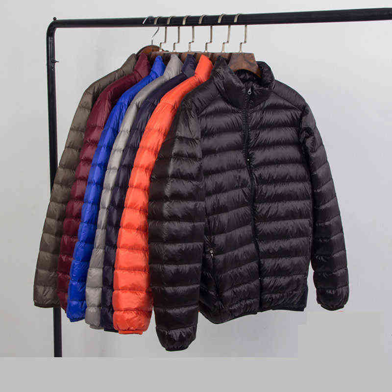 Autumn Winter Light Down Jacket Men's Fashion Hooded Short Large Ultra-thin Lightweight Youth Slim Coat Down Jackets 211104