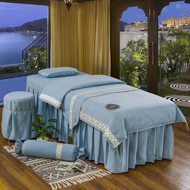 Beauty bedspread four piece set simple beauty salon body massage ear picking cotton solid color bedspread
Beauty bedspread four piece set simple beauty salon body massage ear picking cotton solid color bedspread