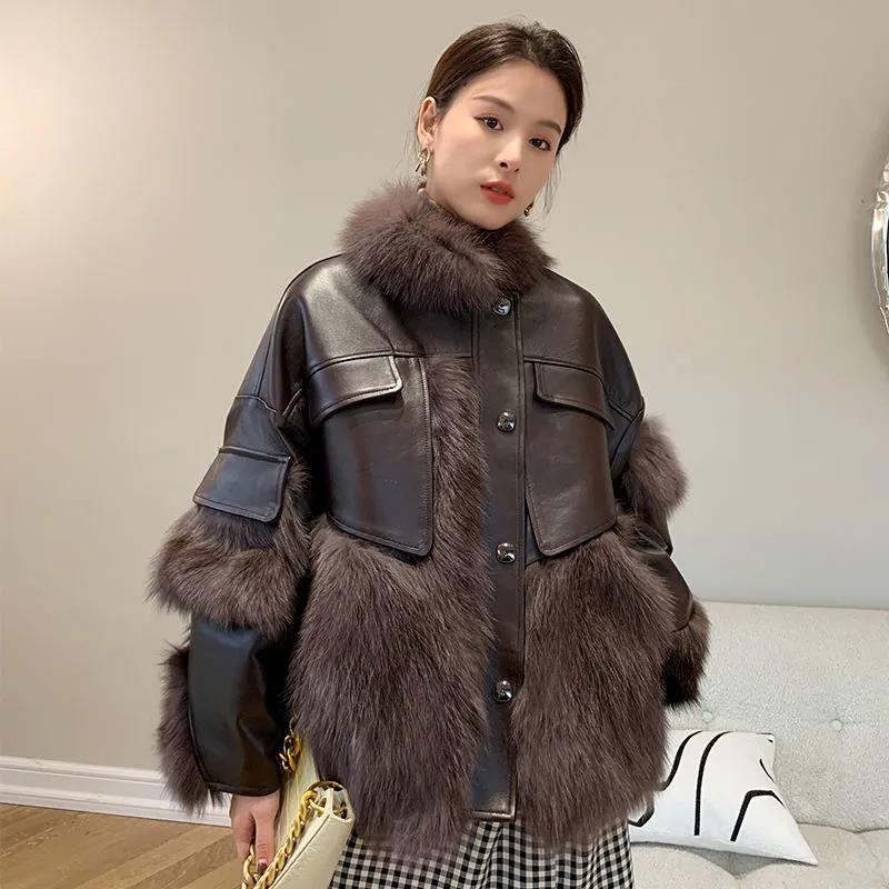 Women's Fur & Faux 2021 Winter Pu Leather Stitching Coat Women Vintage Single-breasted Collar Warm Oversized Parkas Fake, Black
Women's Fur & Faux 2021 Winter Pu Leather Stitching Coat Women Vintage Single-breasted Collar Warm Oversized Parkas Fake, Black