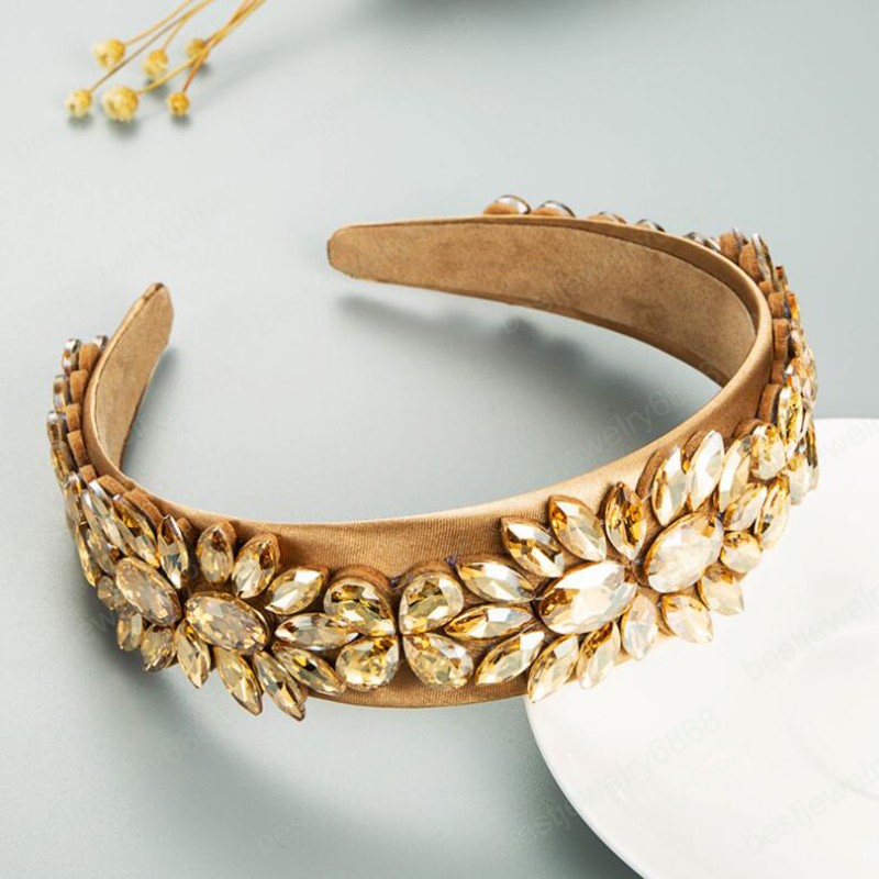 Fashion Hairband For Adult Shining Rhinestone Flower Headbands Top Quality Headwear Hair Accessories