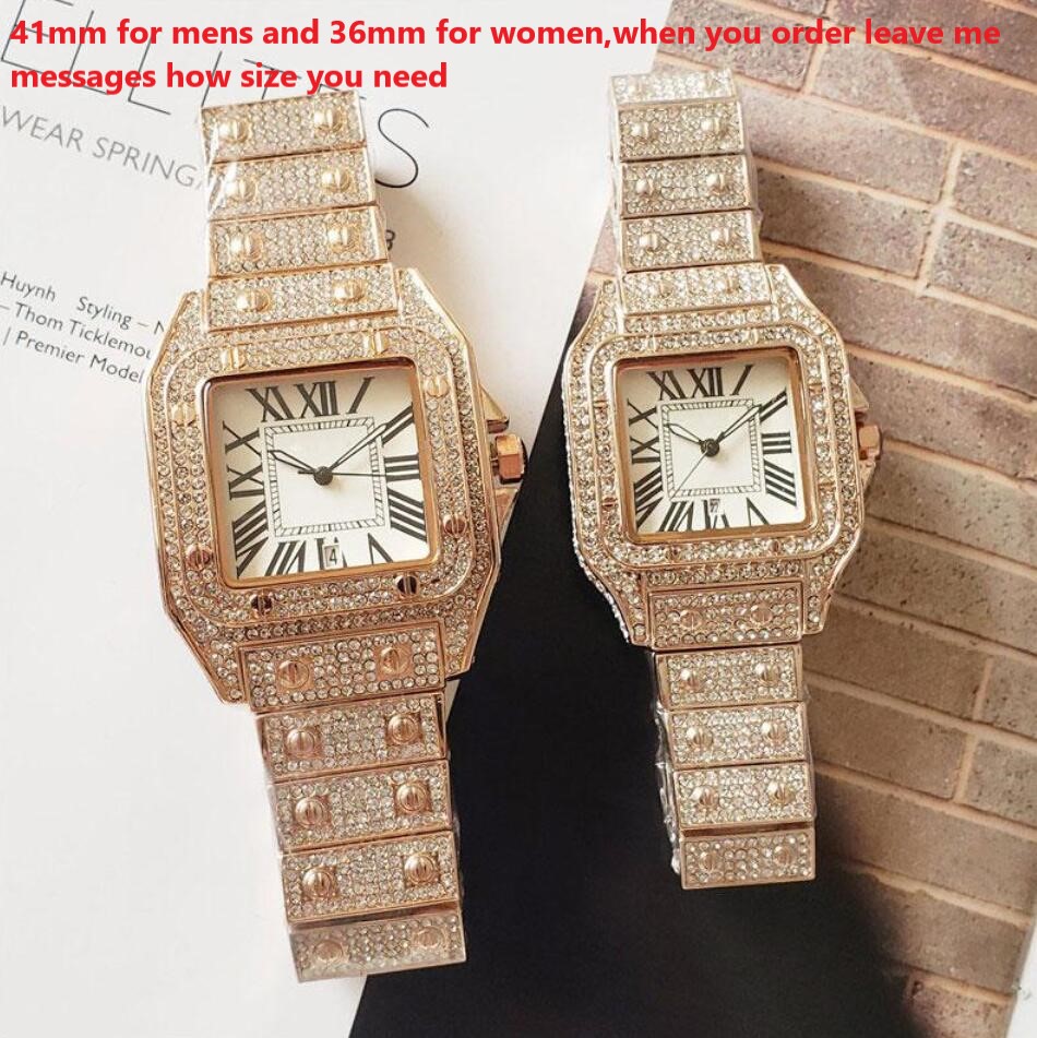 Fashion Men's watches women all diamond strap quartz automatic movement stainless steels mechanical watch auto date deisgner With Original box
Fashion Men's watches women all diamond strap quartz automatic movement stainless steels mechanical watch auto date deisgner With Original box