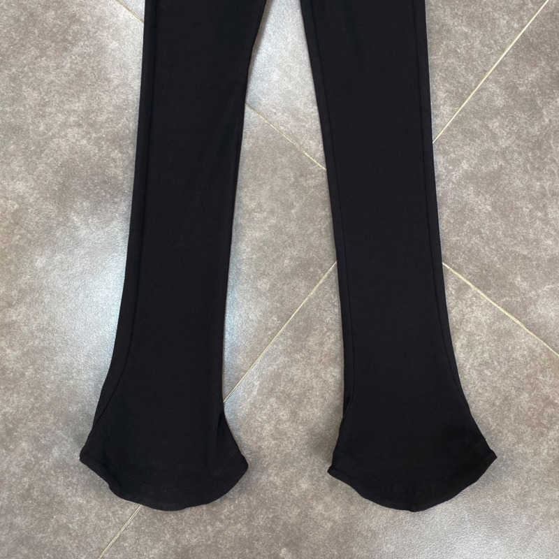 DEAT Women Black High Waist Stretch Is Thin And Fashionable Temperament All-match Pants Spring Summer MZ669 210709