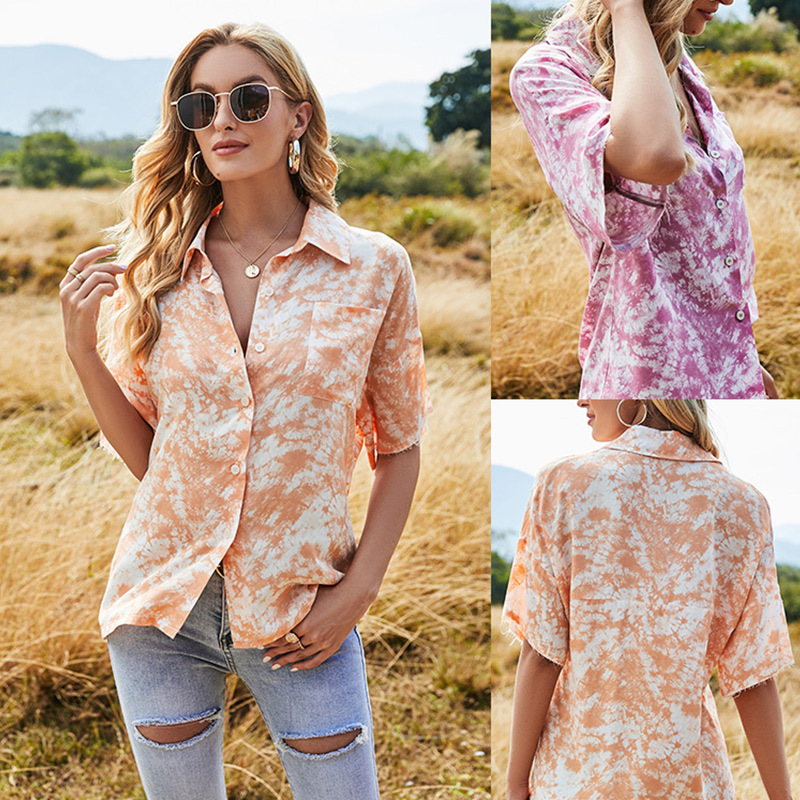 INS Summer Loose Tie-Dye Short-Sleeved Womens Clothing Fashion Gradient Simple Color Matching Shirt Foreign Trade Button Lapel Casual Top, Rose red
INS Summer Loose Tie-Dye Short-Sleeved Womens Clothing Fashion Gradient Simple Color Matching Shirt Foreign Trade Button Lapel Casual Top, Rose red