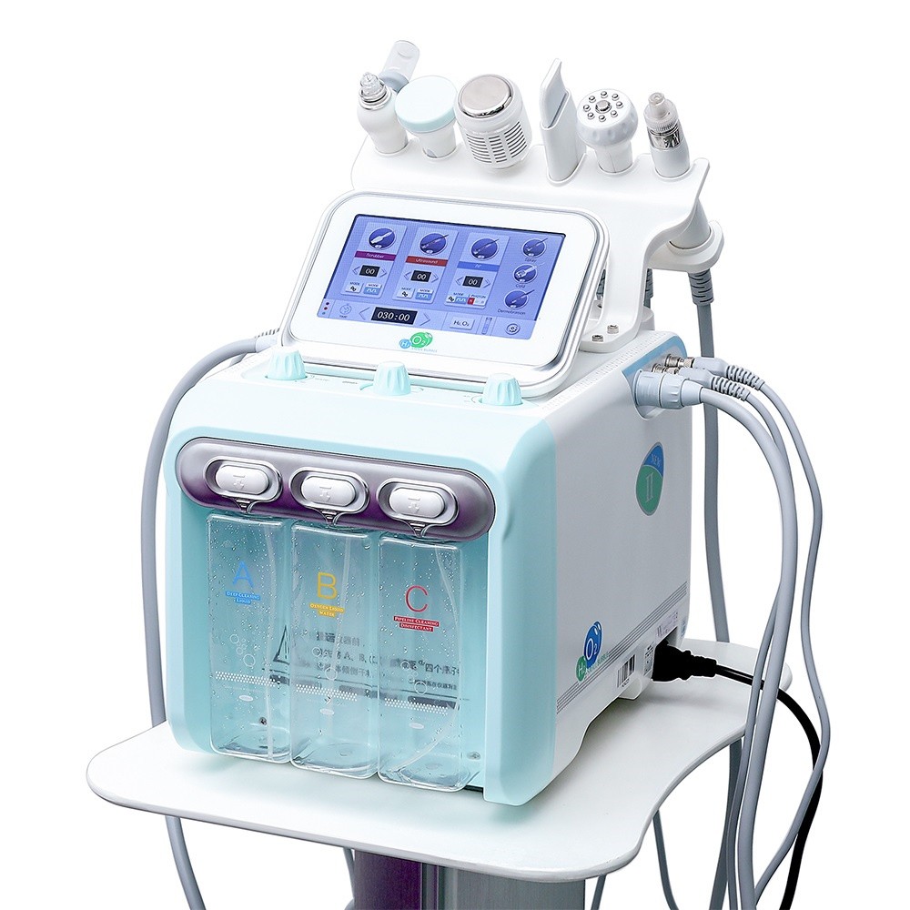 6 in 1 Hydrogen Oxygen Small Bubble RF Beauty Machine Face Lifting Dermabrasion Device Skin Scrubber Facial Spa