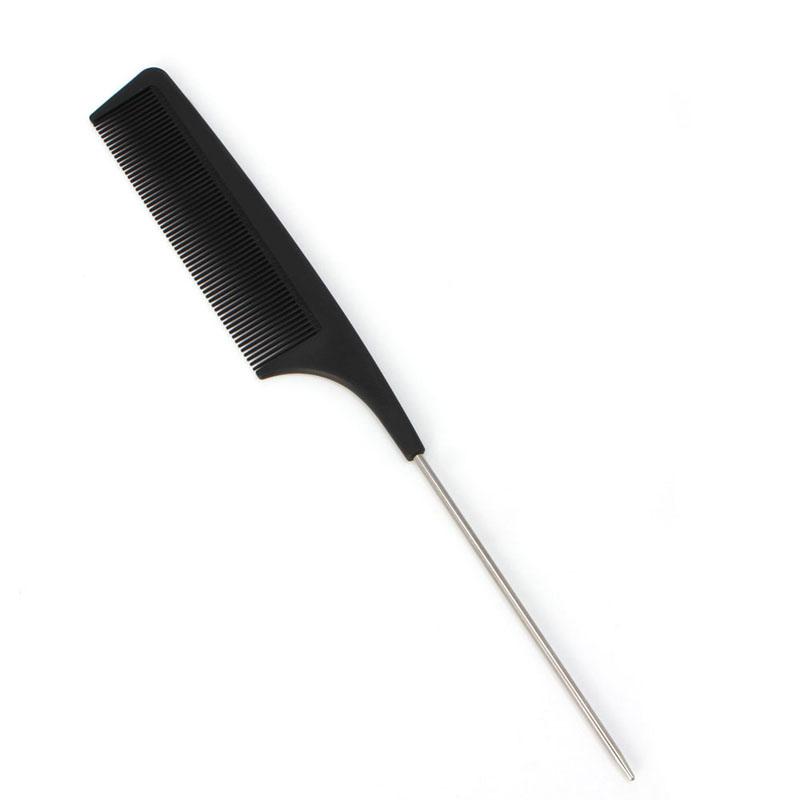 Hair Brushes 7 Types Black Fine-tooth Comb Metal Pin Hairdressing Style Rat Tail Brush Professional Salon Barber Tool