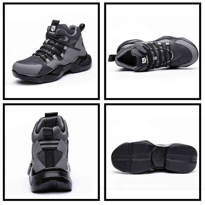 SUADEX Work Safety Shoes Men With Steel Toe Cap Casual Male Safety Boots Work Indestructible Shoes Puncture-Proof Work Sneakers 220105