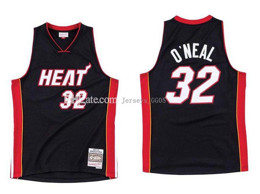 

Men;s basketball Miami Heat women kid nba 32 Shaquille ONeal Mitchell & Ness 2005-06 black Hardwoods Classics Authentic Jersey, Good