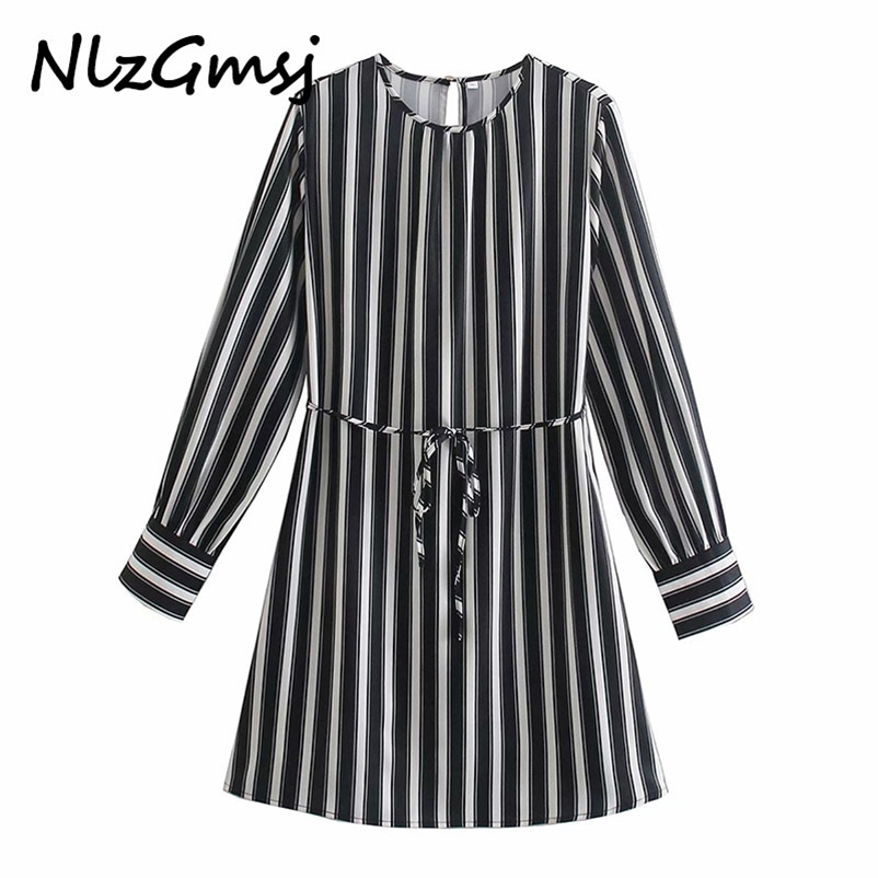 Dres Black White Striped Mini es for Retro Casual Smock Woman Spring Long Sleeve Vestido 210628, As picture
Dres Black White Striped Mini es for Retro Casual Smock Woman Spring Long Sleeve Vestido 210628, As picture
