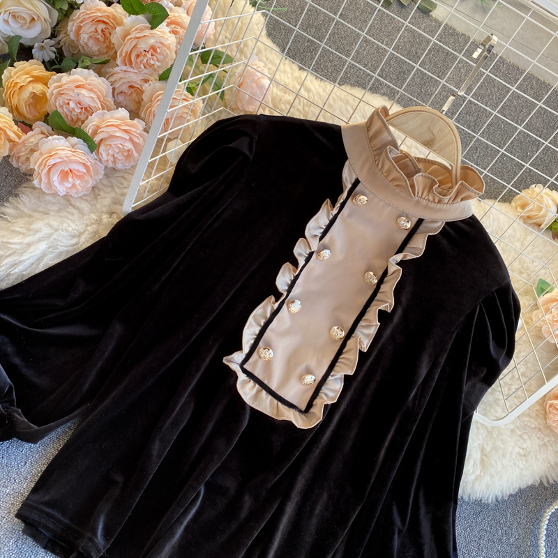 Veet Blouse For Women, Double Breasted Casual Spring Autumn Shirt