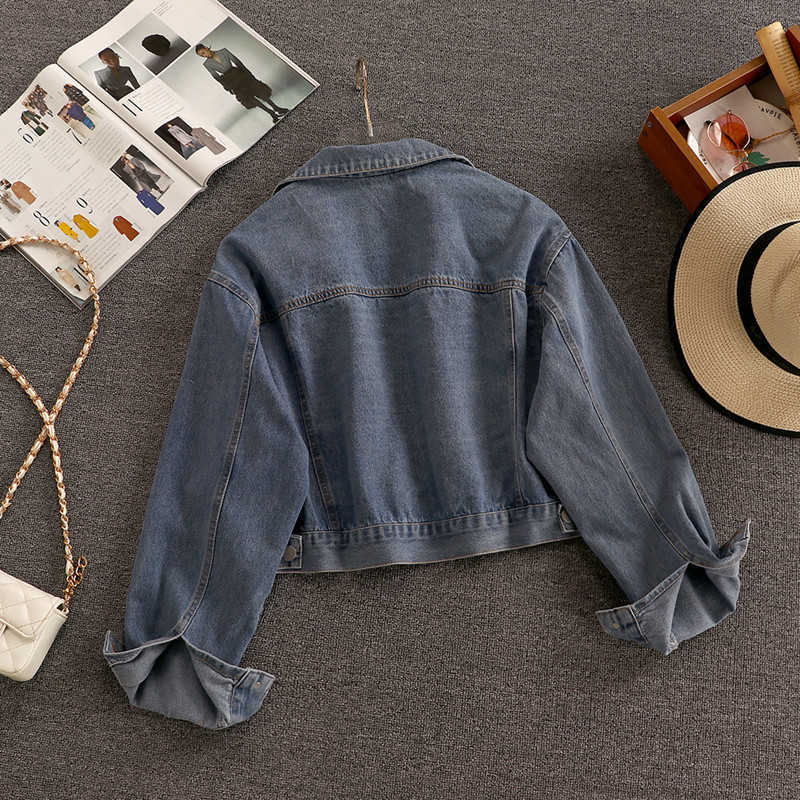 DEAT Women Denim Coat Lapel Long Sleeve Skirt arrivals Short Two Piece Set Fashion Temperament Spring Autumn 11D773 210709