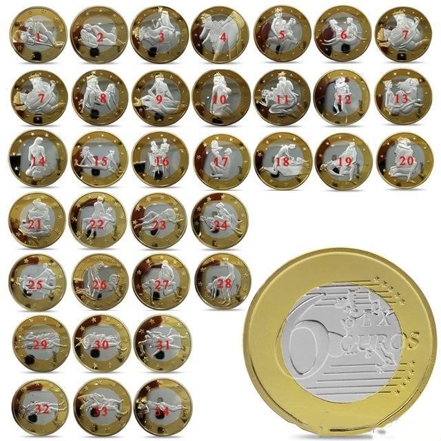 Gift Adult sex supplies!!!1/34pcs German Sexy Commemorative Coins Foreign Coins Romantic Valentine Gold Coin Gifts - Random delivery cx