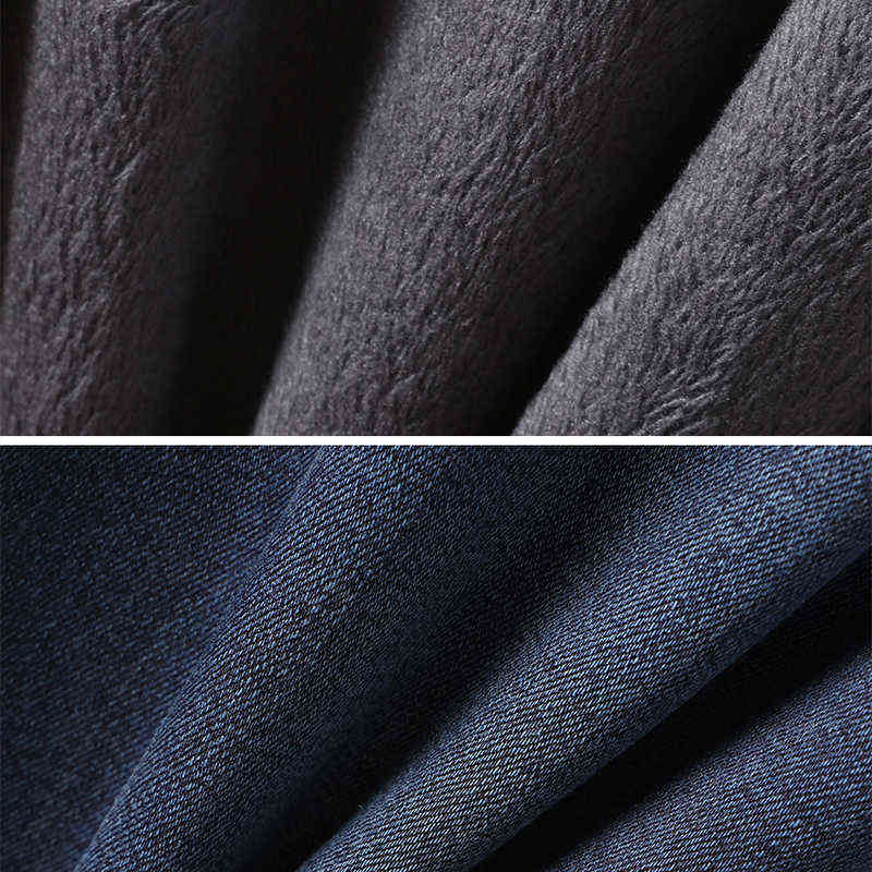 Winter Women's Jeans Velvet Warm Loose Plus Size Denim Straight Mom Woman with High Waist Fleece Black Pants for Women 211129