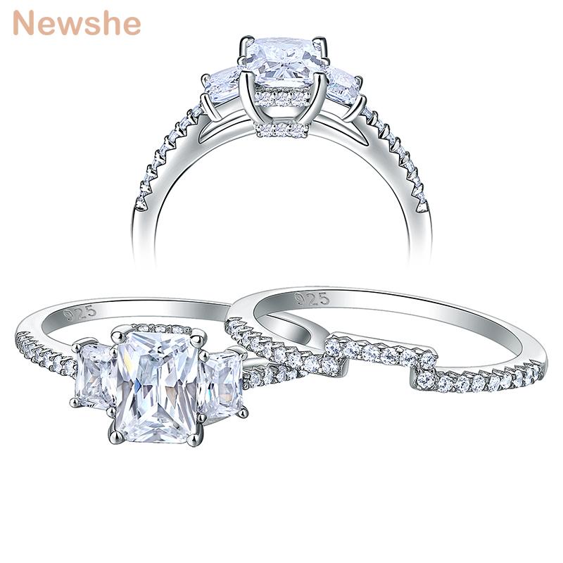 Cluster Rings She 2 Pieces Solid 925 Sterling Silver Wedding For Women 3 Rectangle Zircons Engagement Bridal Set BR0874, Golden;silver
Cluster Rings She 2 Pieces Solid 925 Sterling Silver Wedding For Women 3 Rectangle Zircons Engagement Bridal Set BR0874, Golden;silver