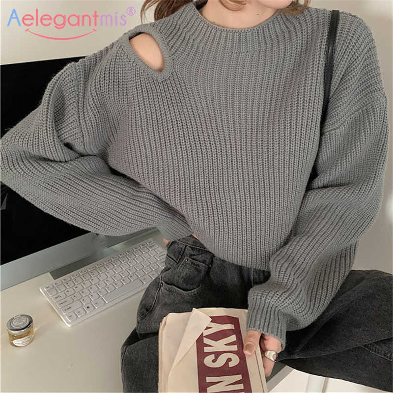 Aelegantmis Design Women Solid O Neck Ribbed Sweater Pullover Soft Warm Elegant Female Knitted Hole Korean 210607, Coffee
Aelegantmis Design Women Solid O Neck Ribbed Sweater Pullover Soft Warm Elegant Female Knitted Hole Korean 210607, Coffee