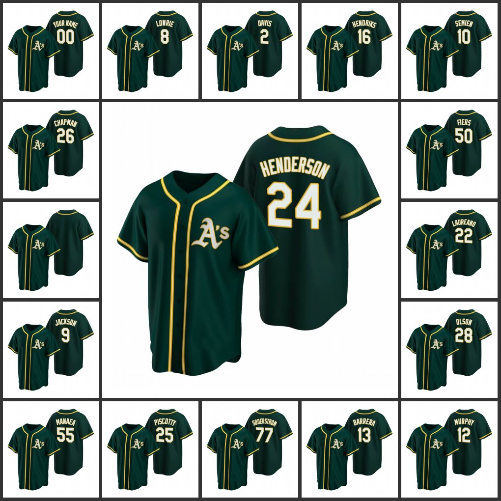 OaklandAthletics Men Women Youth #8 Jed Lowrie 24 Rickey Henderson 26 Matt Chapman 36 Yusmeiro Petit Custom GreenReplicaAlternate Jersey
OaklandAthletics Men Women Youth #8 Jed Lowrie 24 Rickey Henderson 26 Matt Chapman 36 Yusmeiro Petit Custom GreenReplicaAlternate Jersey