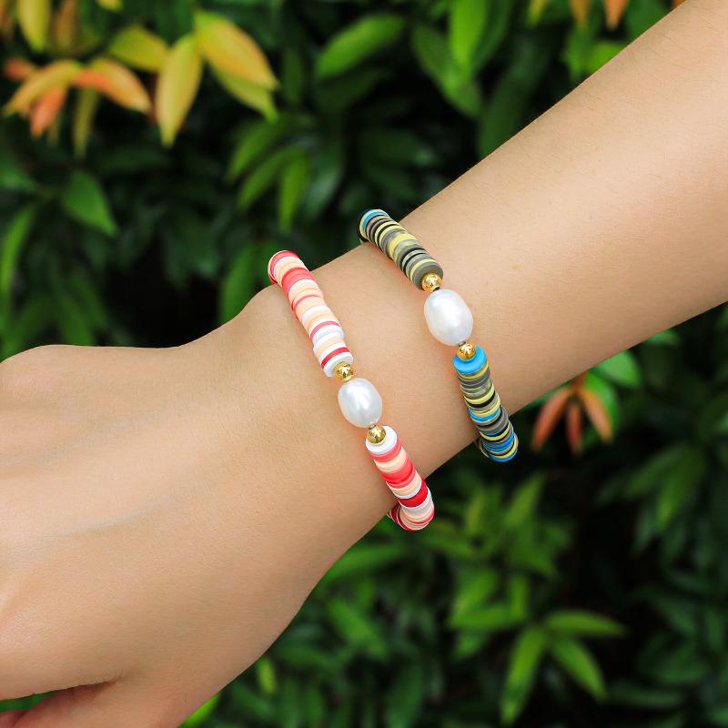 Charm Bracelets C.QUANCHI Winter Heishi Handmade Stretch Big Pearl Rubber Polymer Beaded For Women Fashion Jewelry
Charm Bracelets C.QUANCHI Winter Heishi Handmade Stretch Big Pearl Rubber Polymer Beaded For Women Fashion Jewelry