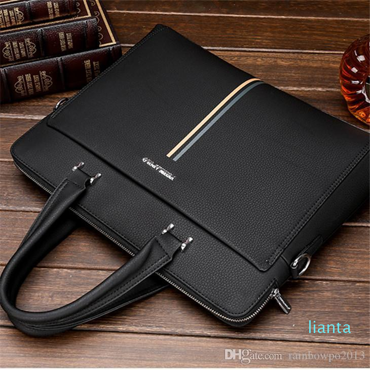 Factory wholesale mens bag business leather men briefcase large-capacity striped leathers handbag leisure multifunctional leatheres shoulder от DHgate WW
