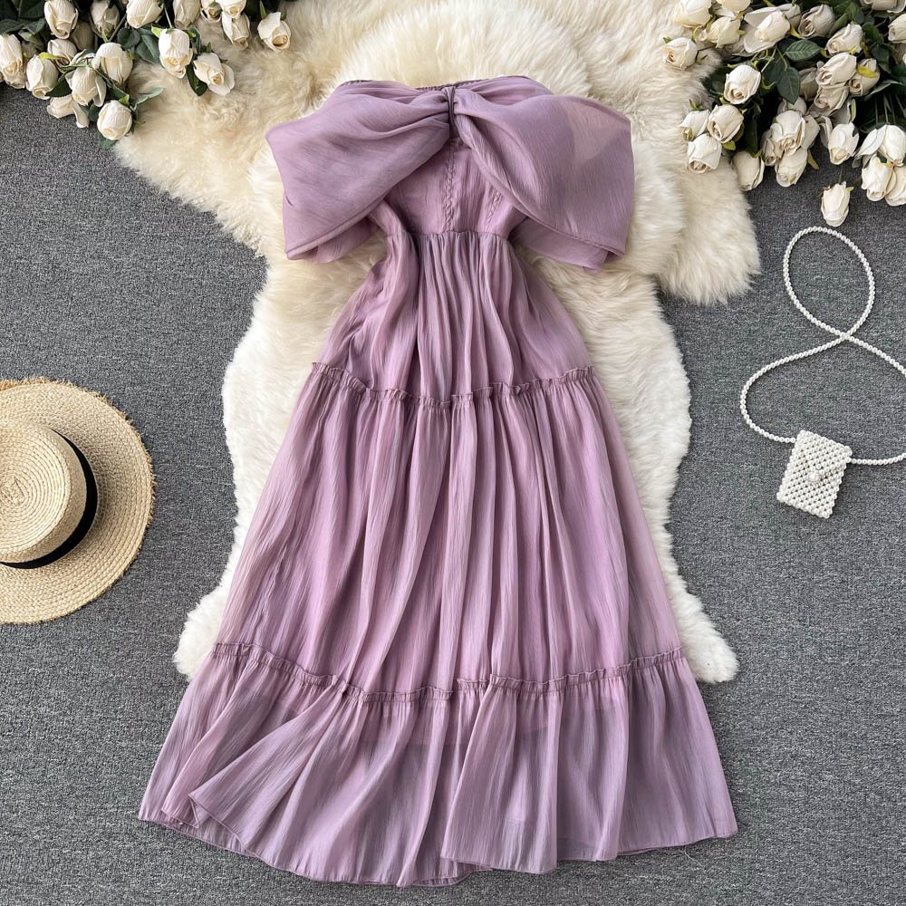 Women Casual Dresses New Fashion Summer Slash Neck High Waist Slim Chiffon Elegant A-line Dress Vintage Sweet Clothes Vestidos 2022, Same as picture
Women Casual Dresses New Fashion Summer Slash Neck High Waist Slim Chiffon Elegant A-line Dress Vintage Sweet Clothes Vestidos 2022, Same as picture