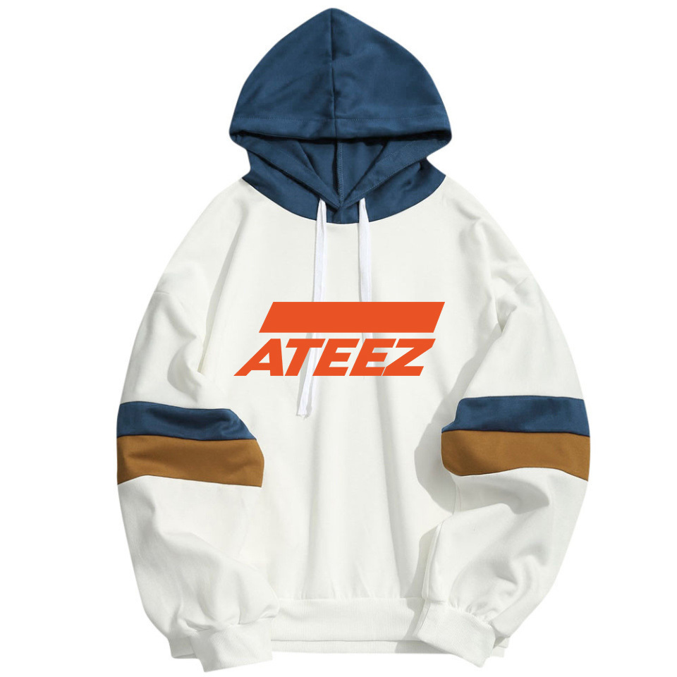 Kpop ATEEZ Idol Fan Support Hoodies Men Women Kpop Popular Hip Hop Streetwear Sweatshirt Long Sleeve Patchwork Sudaderas T200407
