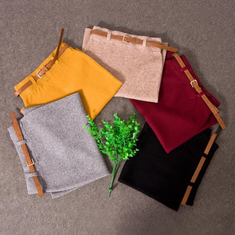 USWMIE Autumn Winter Casual Women High Waist Knee-length Knitted Pencil Skirt Elegant Slim Long Skirts High Quality Skirts Split 210309