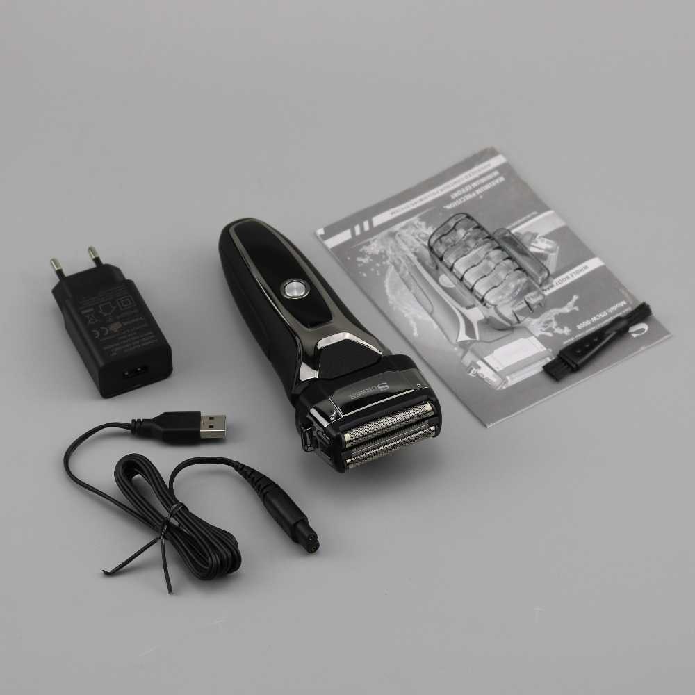 Turbo powerful wet dry electric shaver rechargeable foil face body shaver beard electric razor for men hair shaving machine set P0817