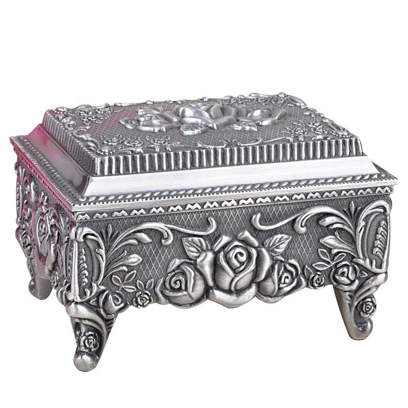 Jewelry Pouches, Bags Vintage Metal Trinket Box Rose Carving For Treasure Chest Antique Keepsake Mother's Day Gift Desktop Storage
Jewelry Pouches, Bags Vintage Metal Trinket Box Rose Carving For Treasure Chest Antique Keepsake Mother's Day Gift Desktop Storage