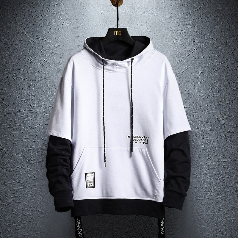 April MOMO Hoodie Sweatshirt Mens Hip Hop Pullover Hoodies Streetwear Casual Fashion Clothes Colorblock Hoodie Cotton 201103