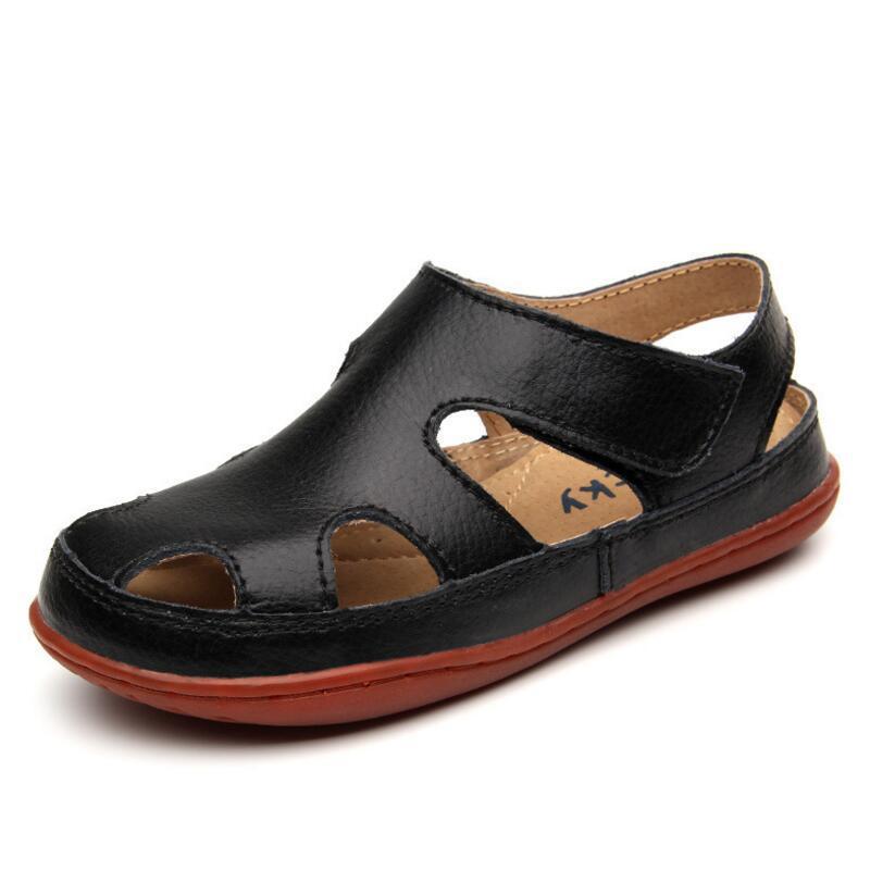 Summer Children's Sandals Boy Girls Fashion Genuine Leather Kids Beach Sandals Non-slip Casual Sport Sandals Comfortable 210226