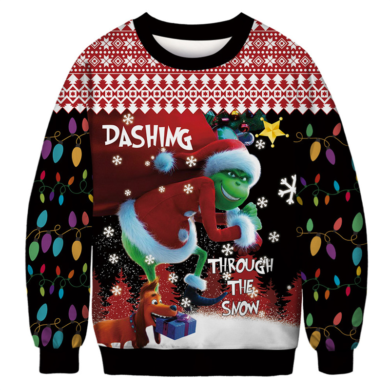 Christmas clothes Men's Sweatshirts Grinch digital printing men and women the same round neck pullover loose fashion long-sleeved sweatshirt Holiday gift, 3#
Christmas clothes Men's Sweatshirts Grinch digital printing men and women the same round neck pullover loose fashion long-sleeved sweatshirt Holiday gift, 3#