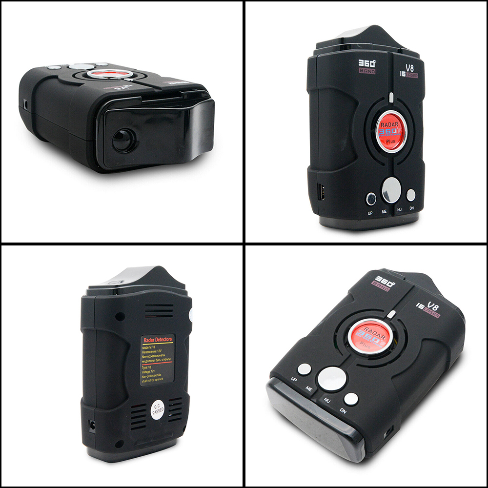 V8 Car Speed Detector Vehicle Radar Detectors English Russian Voice Alarm Alert 360 Degree Speed-Monitor For GPS Navigator
