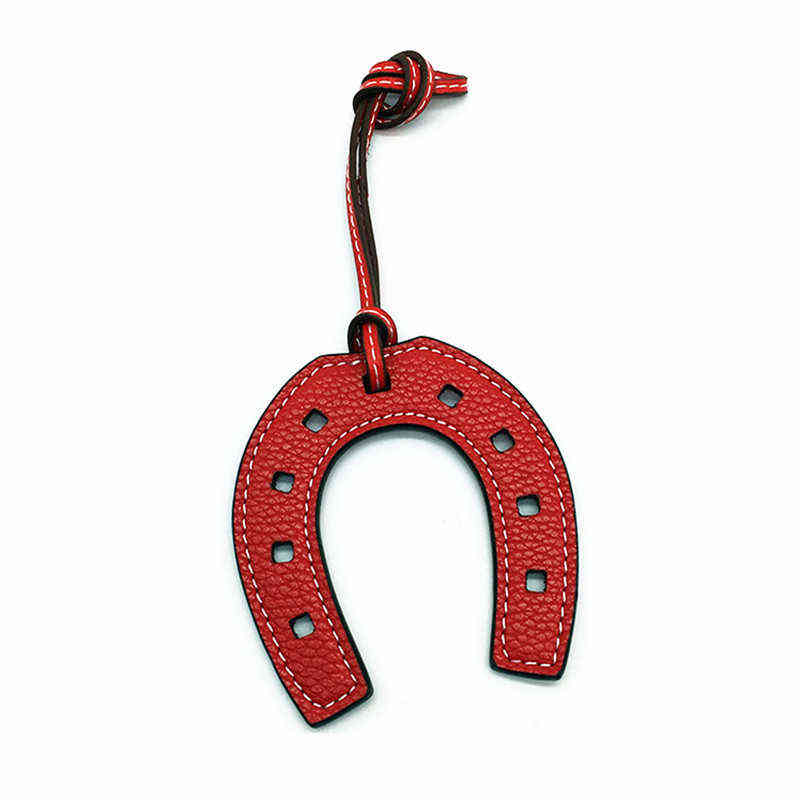 2022 INS Popular Fashion PU Leather Horse Hoof Horseshoe Bag Pendant Women Handbag Accessories Ladies Bag Charm Ornament Gifts X220214