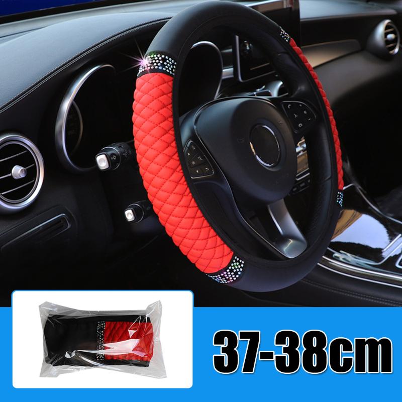 Steering Wheel Covers 1Pcs Universal 37-38cm/15'' Women Car SUV PU Leather Diamond Cover Waterproof Quick Release Accessories
Steering Wheel Covers 1Pcs Universal 37-38cm/15'' Women Car SUV PU Leather Diamond Cover Waterproof Quick Release Accessories