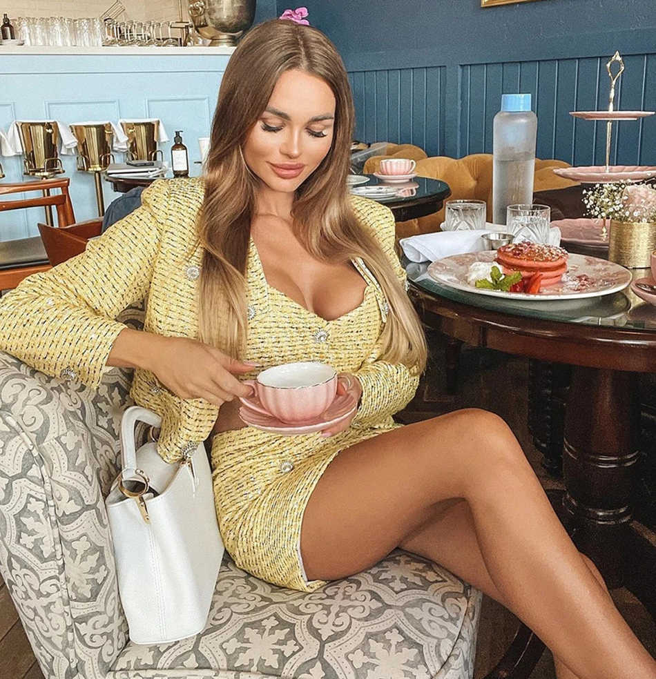 Summer Fashion Lady Button Sequined Woolen Long Sleeve Jacket + Sling Skirt 3-piece Sexy Banquet Set 210525