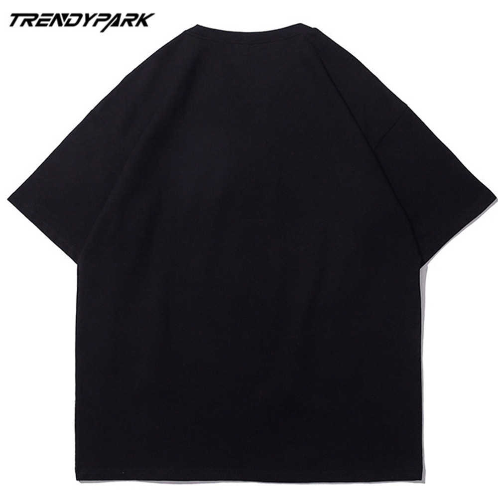 Men's T-shirt Funny Space Man Summer Short Sleeve Printed Tee Hip Hop Oversized Cotton Casual Harajuku Streetwear Tops 210601