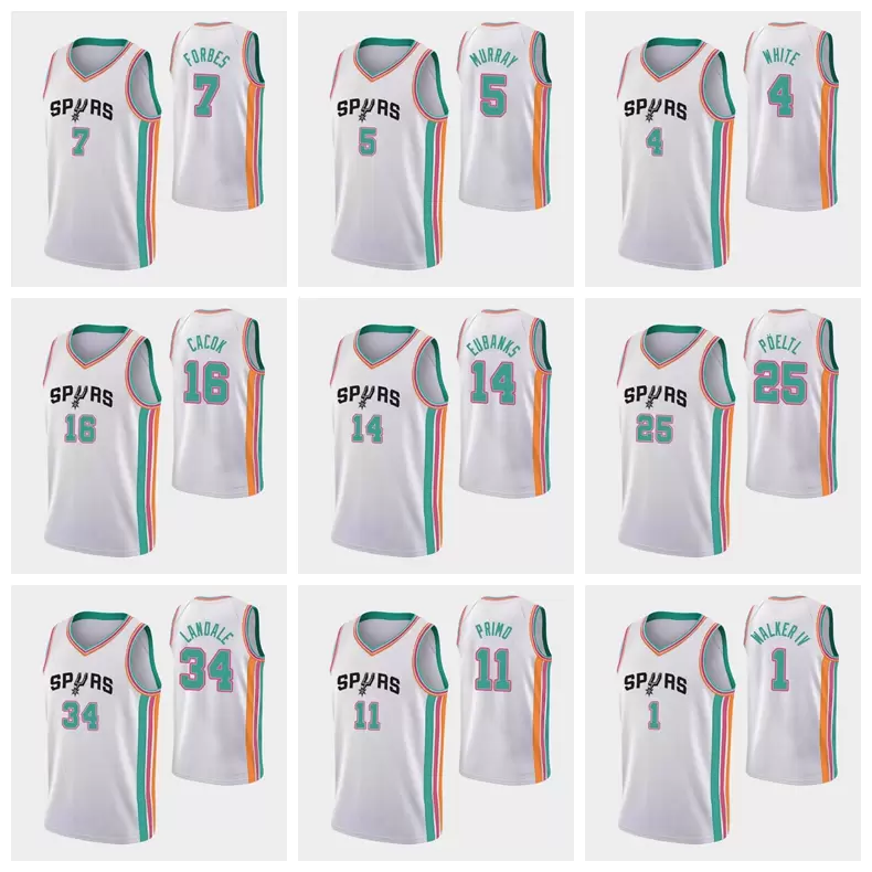 75th San Antonio's MEN Spurs's 2021 Basketball Bryn Forbes Derrick White Joshua Primo Jakob Poeltl Thaddeus Young Dejounte Murray Anniversary City White Jersey, Color5
75th San Antonio's MEN Spurs's 2021 Basketball Bryn Forbes Derrick White Joshua Primo Jakob Poeltl Thaddeus Young Dejounte Murray Anniversary City White Jersey, Color5