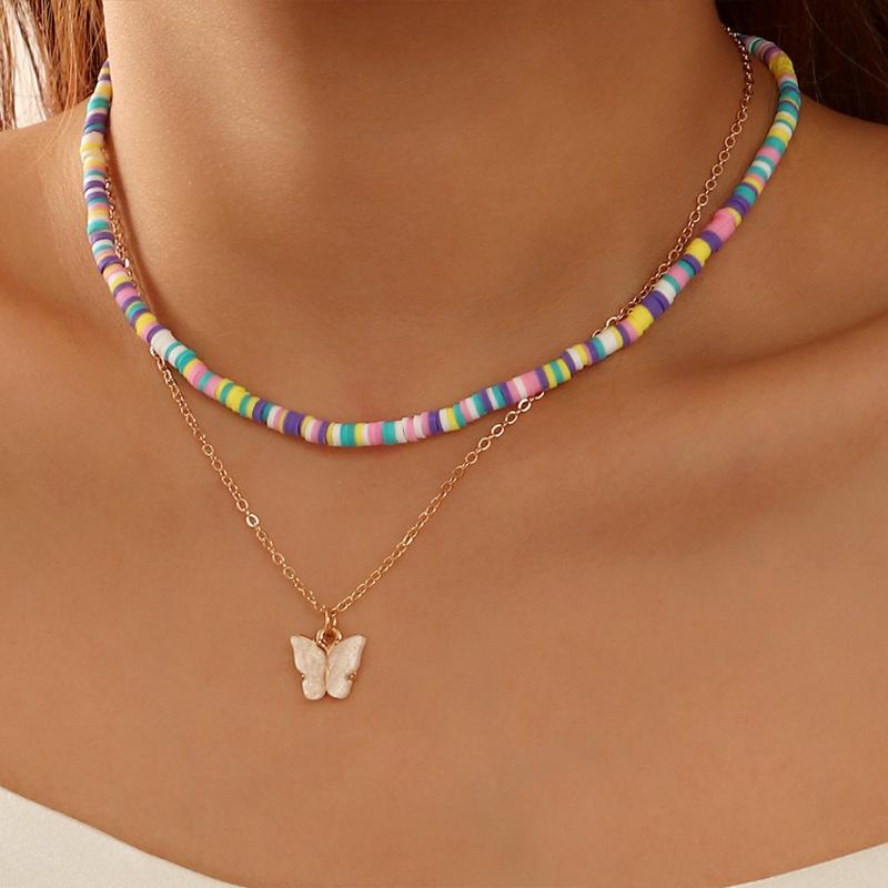 Chains Vintage Multi-layer Soft Clay Beaded Choker Necklace For Women Trendy Acrylic Butterfly Pendant Boho Jewelry Gift, Silver
Chains Vintage Multi-layer Soft Clay Beaded Choker Necklace For Women Trendy Acrylic Butterfly Pendant Boho Jewelry Gift, Silver