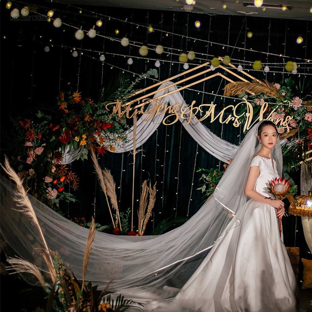 2T Satin Edge Wedding Veil Cover Face Bridal Veils With Comb Cheap Wholesale Price 300*380 X0726