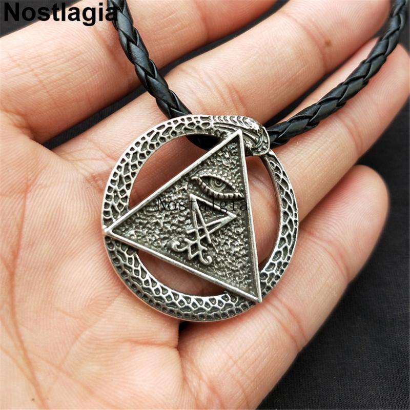 Nostalgia Sigil of Lucifer Geometric Necklace All Seeing Eye Pendant Pagan Wicca Amulet Church of Satan Jewerly Woman
