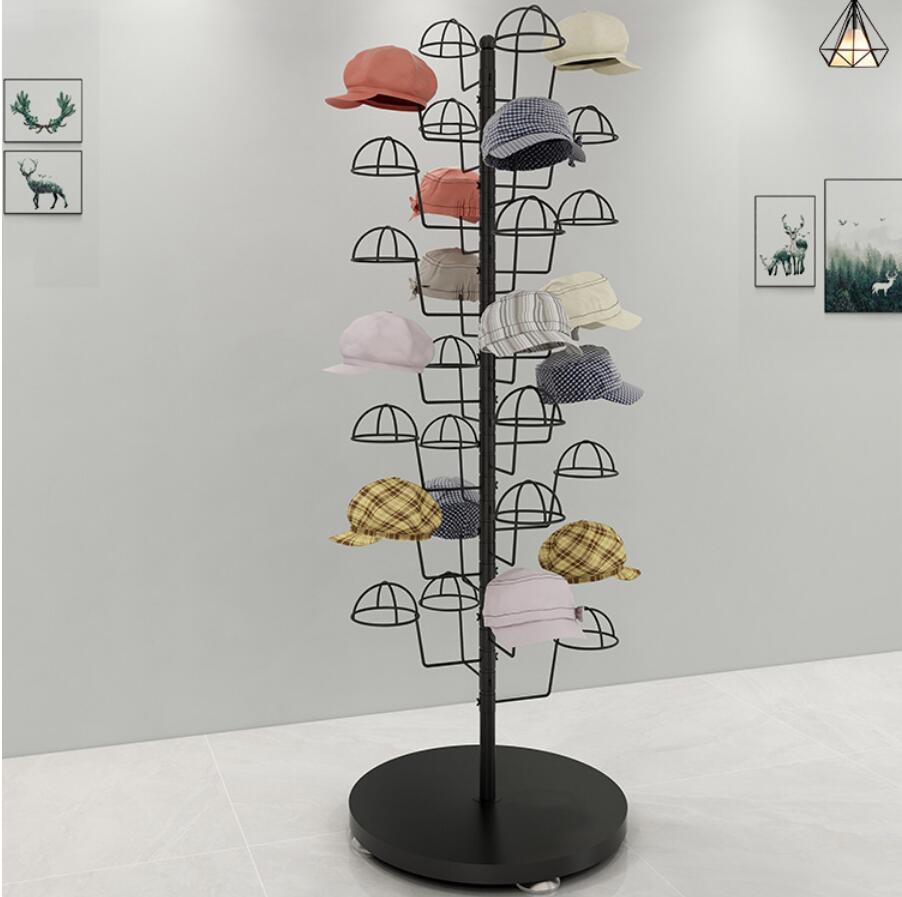 

Clothing store sun hat storage shelf Commercial Furniture floor rack mother and baby shop multi-layer hats hanger display racks cap holder moving