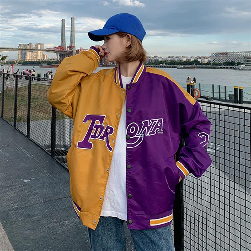Women' Jacket Men' and Women' Coats Harajuku American Contrast Baseball Suit Couple Loose Sport BF Jacket, Orange
Women' Jacket Men' and Women' Coats Harajuku American Contrast Baseball Suit Couple Loose Sport BF Jacket, Orange