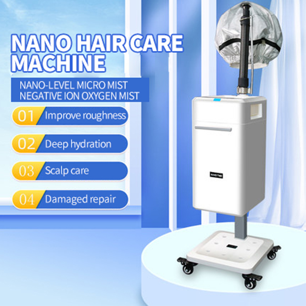 Hairdressing Salon Negative Ion Nano Mist Standing rohs Hair Steamer Cap Vertical Spa Equipment with Deep Repair Moisturizing
Hairdressing Salon Negative Ion Nano Mist Standing rohs Hair Steamer Cap Vertical Spa Equipment with Deep Repair Moisturizing
