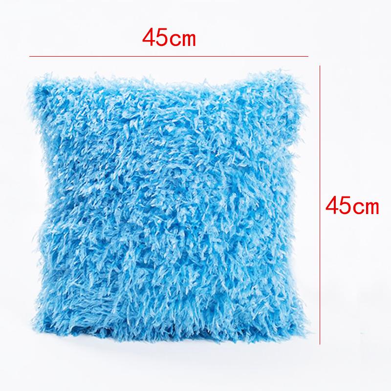 Soft Long Plush Throw Pillow Case Cushion Cover Furry Fur Feather Lumbar Pillow Home Decor Elegant Sofa Decorative Pillowcase