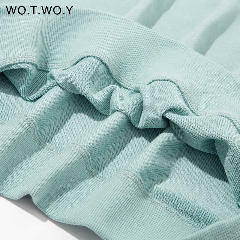 WOTWOY Elastic Waist Casual Sweatshirt Women 2 Pieces Matching Pants Sets Autumn Winter Loose Tracksuits Female Solid Pullovers 210910
